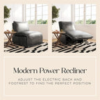 Espresso / Acorn Faux Leather Power Recliner, Single Seat