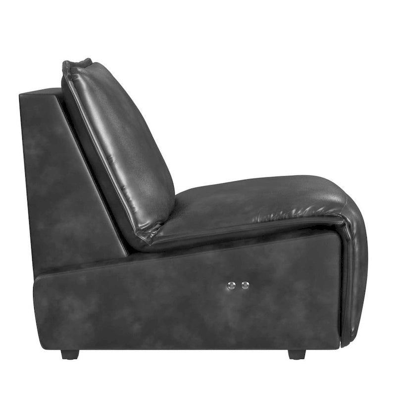 Espresso / Acorn Faux Leather Power Recliner, Single Seat