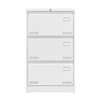White/Black Metal Lateral 3-Drawer Locking File Cabinet, 1-Person