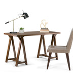WYNDENHALL Hawkins SOLID WOOD Modern Industrial 56 inch Wide Writing Desk