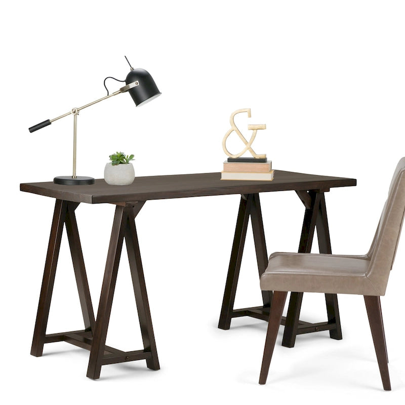 WYNDENHALL Hawkins SOLID WOOD Modern Industrial 56 inch Wide Writing Desk