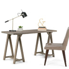 WYNDENHALL Hawkins SOLID WOOD Modern Industrial 56 inch Wide Writing Desk