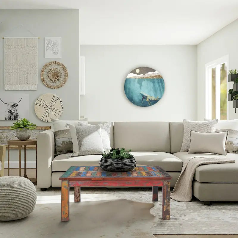 Chic Teak Square Coffee Table made from Recycled Teak Wood Boats