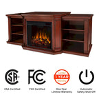 Mahogany Electric TV Stand with Fireplace, 4-Shelf, Single Unit – 75.5"W x 21.5"D x 27.7"H
