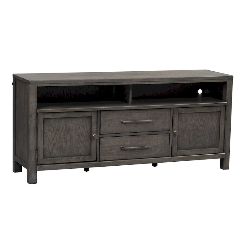 Dusty Charcoal Distressed 66" TV Console, Fits up to 72" TVs