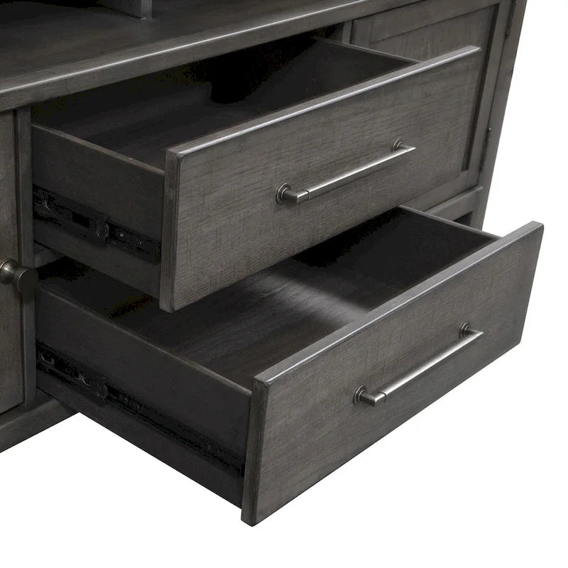 Dusty Charcoal Distressed 66" TV Console, Fits up to 72" TVs