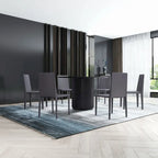 Black Round Dining Table, Pedestal Base, Seats 4