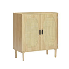 Rustic Storage Cabinet with 2 Rattan Doors