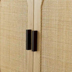 Rustic Storage Cabinet with 2 Rattan Doors
