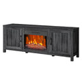 Black Farmhouse Electric Fireplace TV Stand, Fits TVs up to 65"
