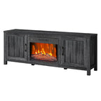 Black Farmhouse Electric Fireplace TV Stand, Fits TVs up to 65"