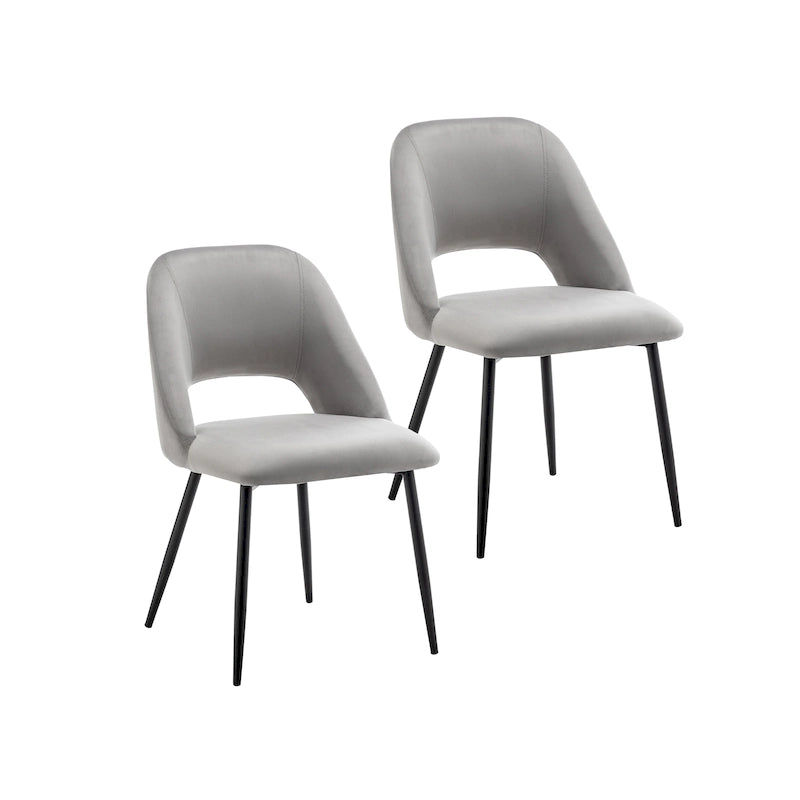 Porthos Home Orde Velvet Dining Chairs with Steel Legs, Set of 2