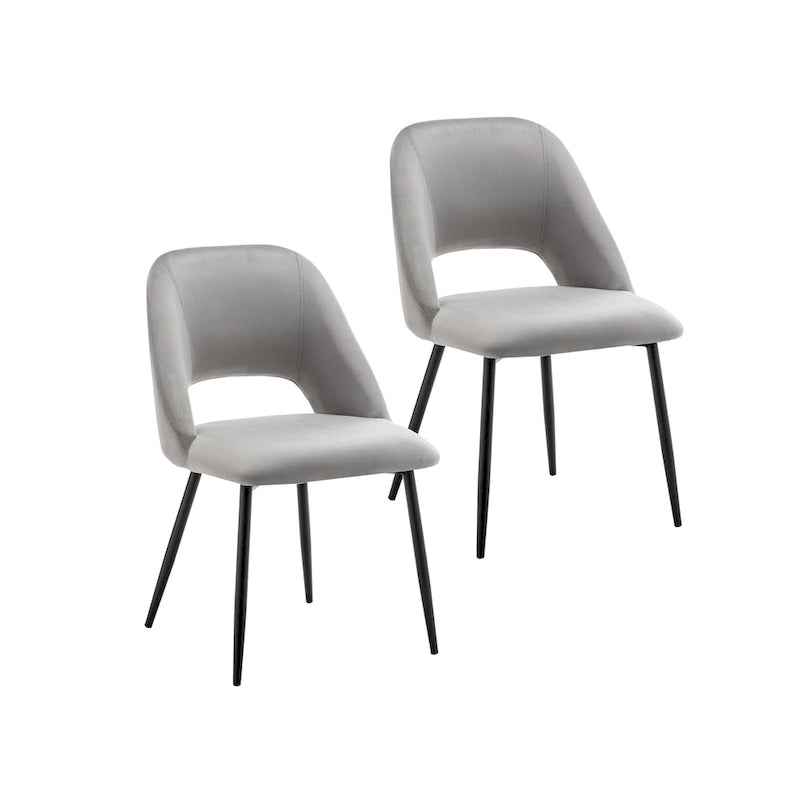 Porthos Home Orde Velvet Dining Chairs with Steel Legs, Set of 2