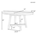 Round Extendable Dining Table, Natural Wood / Espresso, X-Base, Seats 4–6