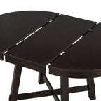 Round Extendable Dining Table, Natural Wood / Espresso, X-Base, Seats 4–6
