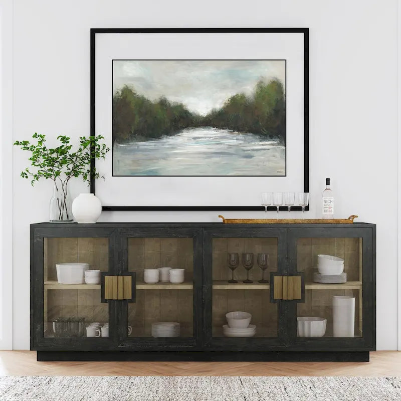 Classic Home Larson 90 Glass Reclaimed Pine Sideboard