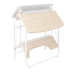 White / Black / Silver Folding Desk with Monitor Shelf – Single User