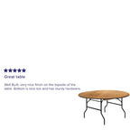 Natural, Round, Folding Banquet Table (Seats up to 8)