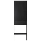 White/Black Farmhouse Over-Toilet Storage Cabinet with Barn Doors, 1-Person Assembly