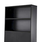 White/Black Farmhouse Over-Toilet Storage Cabinet with Barn Doors, 1-Person Assembly