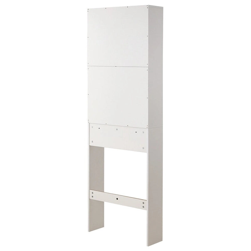 White/Black Farmhouse Over-Toilet Storage Cabinet with Barn Doors, 1-Person Assembly
