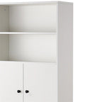 White/Black Farmhouse Over-Toilet Storage Cabinet with Barn Doors, 1-Person Assembly