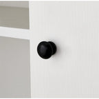 White/Black Farmhouse Over-Toilet Storage Cabinet with Barn Doors, 1-Person Assembly