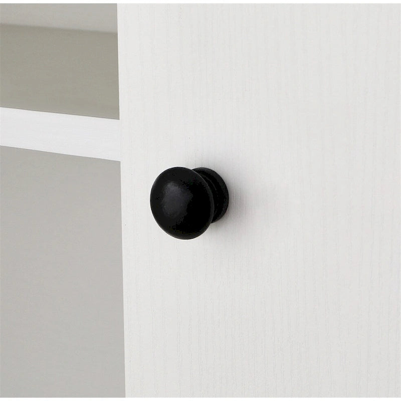 White/Black Farmhouse Over-Toilet Storage Cabinet with Barn Doors, 1-Person Assembly