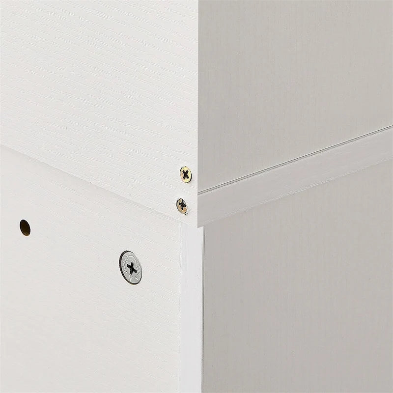 White/Black Farmhouse Over-Toilet Storage Cabinet with Barn Doors, 1-Person Assembly