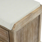 White Storage Bench with 3 Drawers & 3 Wicker Baskets, 1-Person Seat
