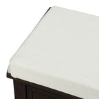 White Storage Bench with 3 Drawers & 3 Wicker Baskets, 1-Person Seat