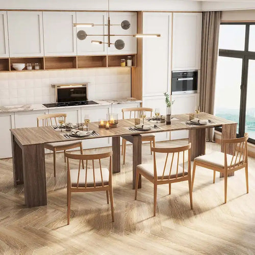 Brown Extendable Console/Dining Table, Seats up to 8