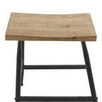 Metal Counter Stool with Brown Wood Top - Black - Roche River Decor
