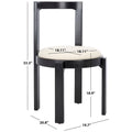 White Round Dining Chair, Solid Wood Frame, Set of 2